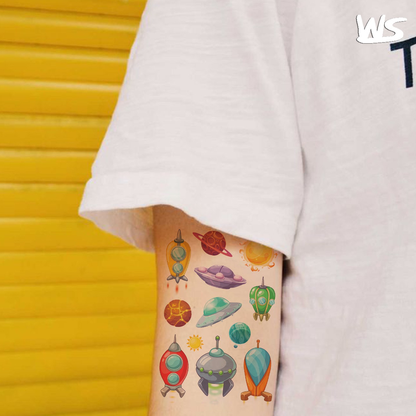 Tatuajes Temporales de Astronautas Espaciales de Papel de Transferencia de Agua, Temporal