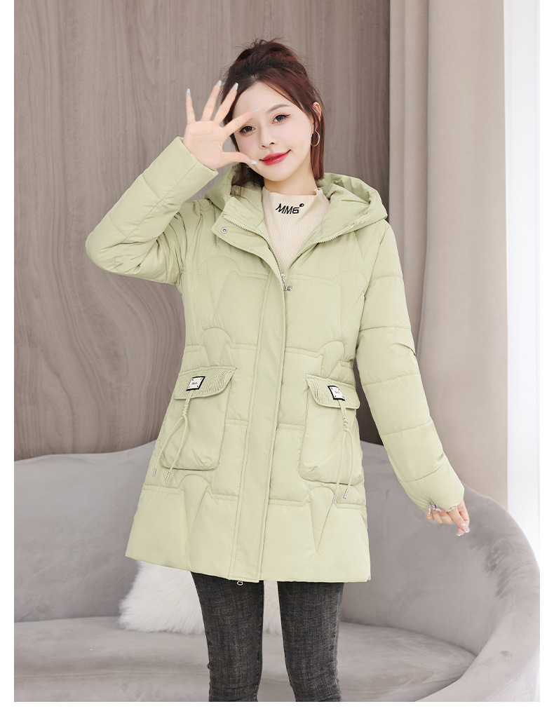 Hooded Down Coat Mid-length Thickened