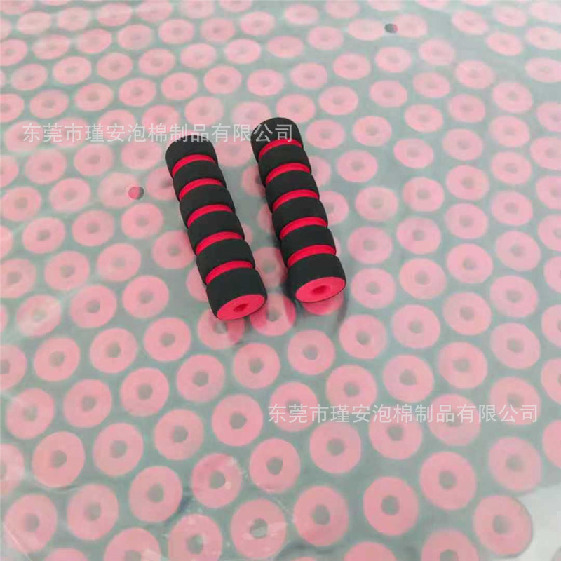 11CM海绵手把套减震止滑织带防勒手橡塑泡棉手柄套5沟槽双色可定