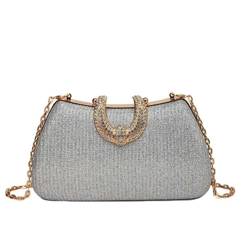 New Trendy Cross-Border Glitter Handheld Evening Clutch Bag, European And American Style Small Square Elegant Socialite Bag - Thumbnail 8
