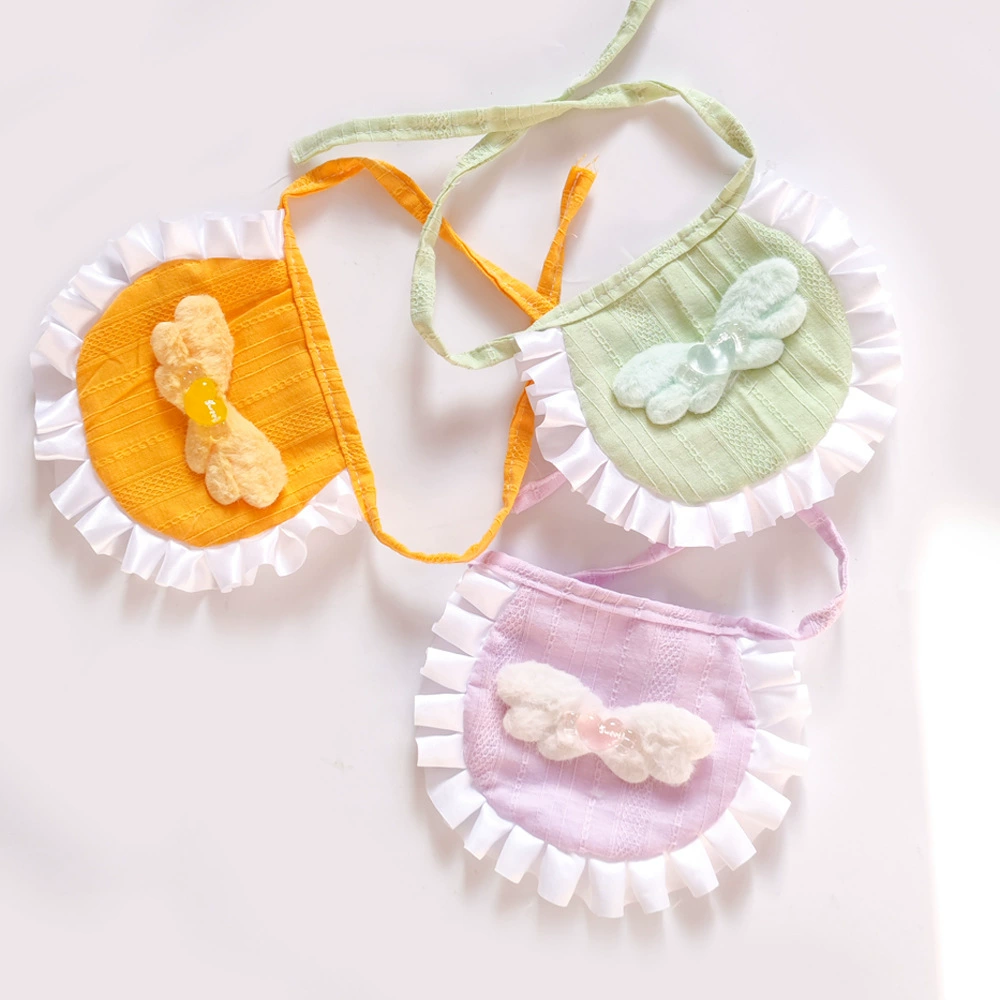 Мори Кислородное полотенце для домашних животных хлопковое и льняное дышащее лето домашнее животное нагрудник милый кружево домашнее животное нагрудник собака нагрудник