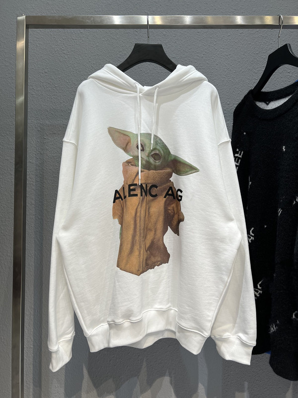 High-End B-Brand Yoda Terry Hoodie Custom Woven and Dyed, Full Weight, Soft and Comfortable, Trendy Couple Sweatshirt