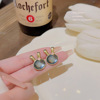 Silver needle, fashionable earrings from pearl, cute accessory, silver 925 sample, internet celebrity