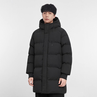 简恒新款加厚男士棉服中长款棉衣宽松冬季保暖女跨境长袖开衫外套