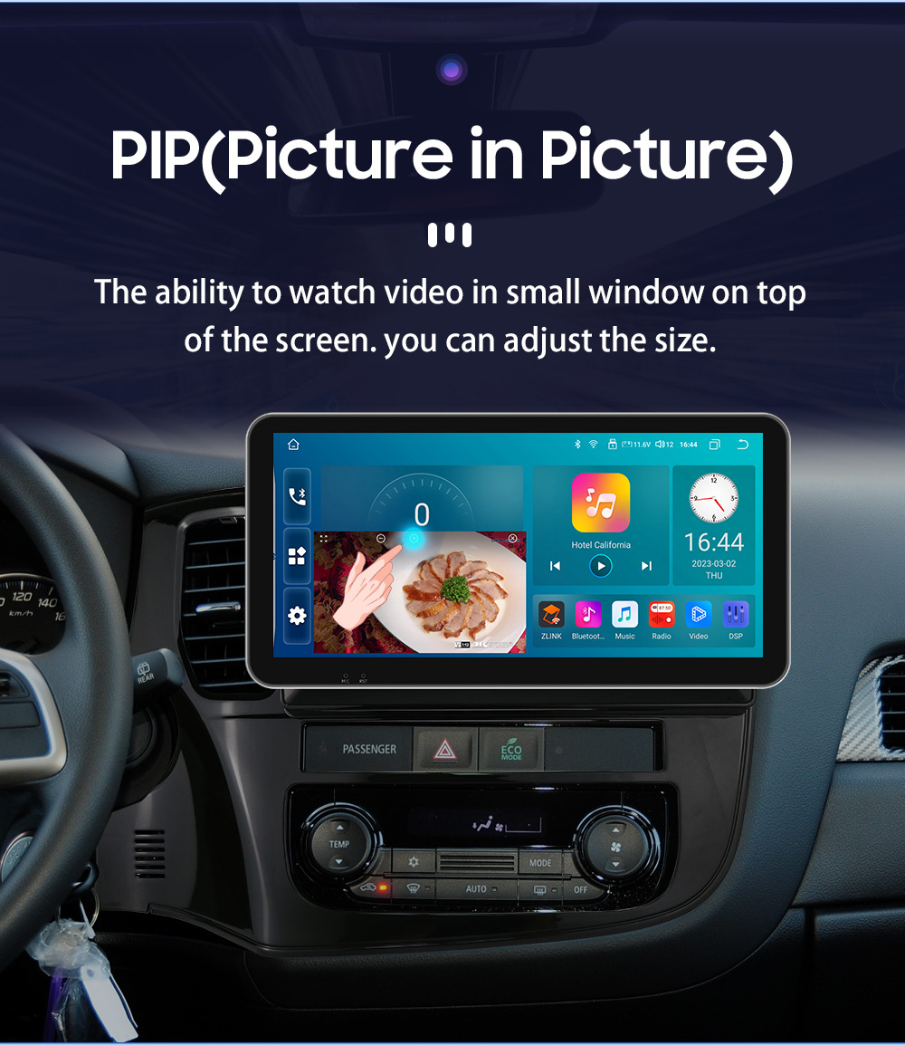 10.33inch Suitable for 12-18 Mitsubishi Outlander 3Rd Generation Car Central Control Navigation Bluetooth Wireless Carplay