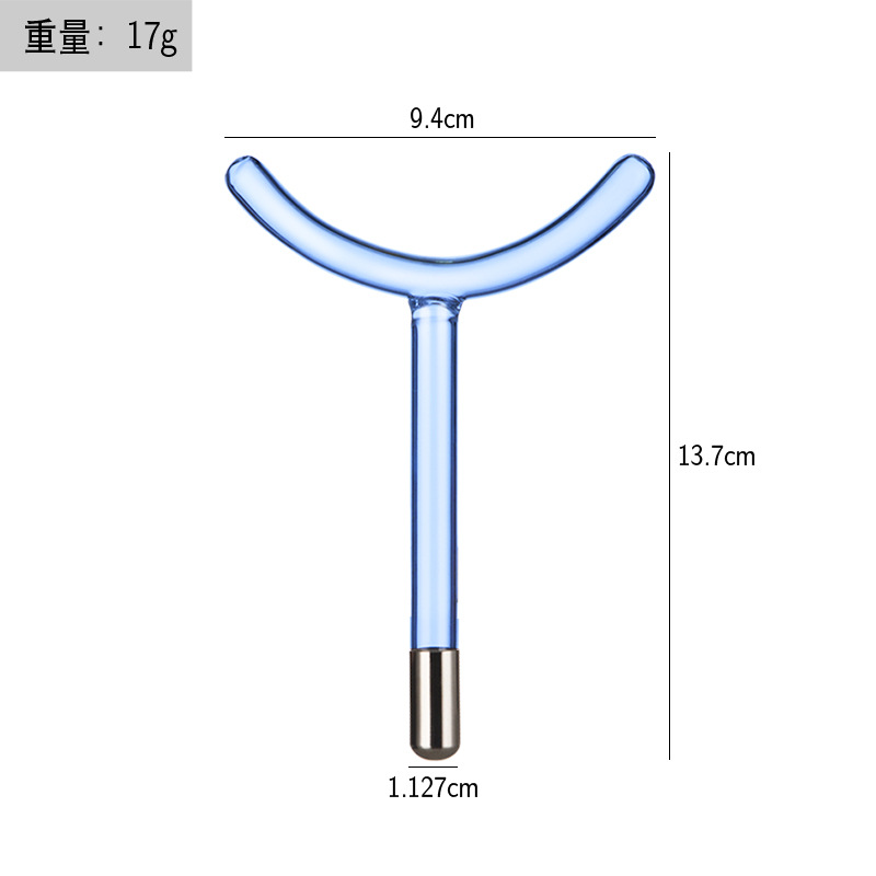 Instrumento de electroterapia de alta frecuencia tubo de vidrio Accesorios instrumento de belleza luz roja luz púrpura electroterapia varilla electroterapia peine
