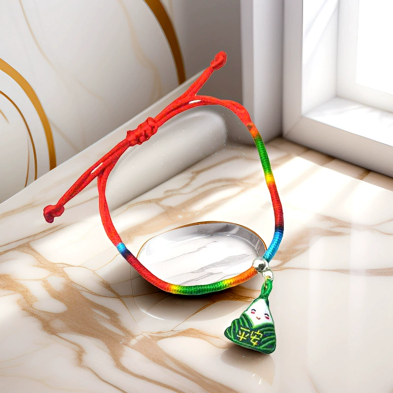 Children's red rope bracelet, hand-woven colorful cord, adjustable length