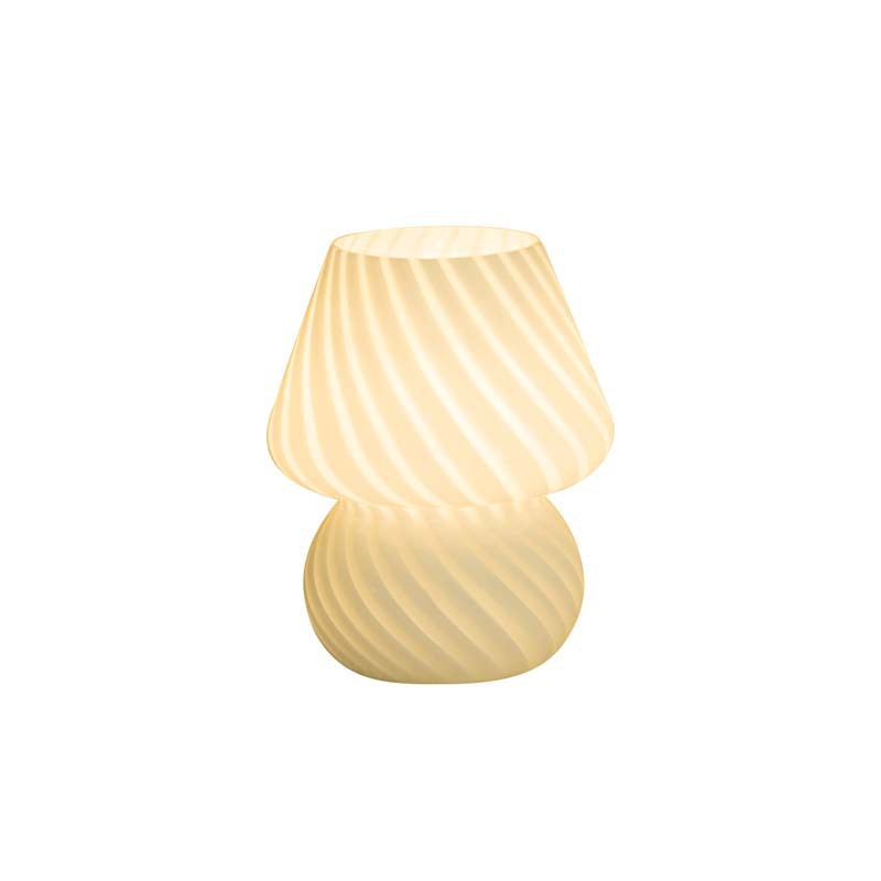 Lámpara de mesa de setas sala de estar regulable B & B atmósfera lámpara decoración dormitorio luz lámpara de mesa de cristal de lujo lámpara de noche lámpara de raya