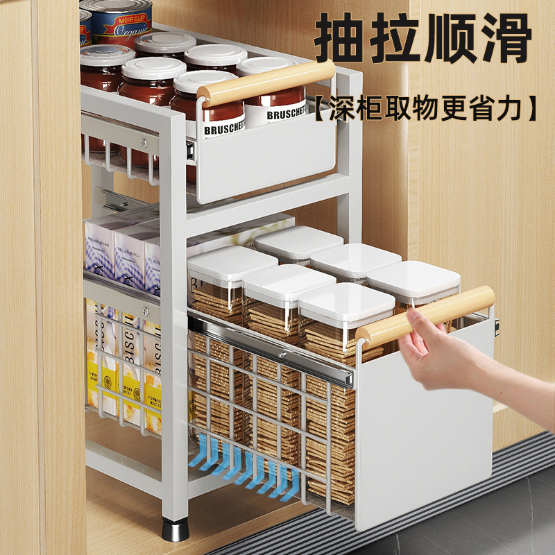 Under-sink pull-out multi-functional cabinet bathroom sink storage shelf for cross-border kitchen