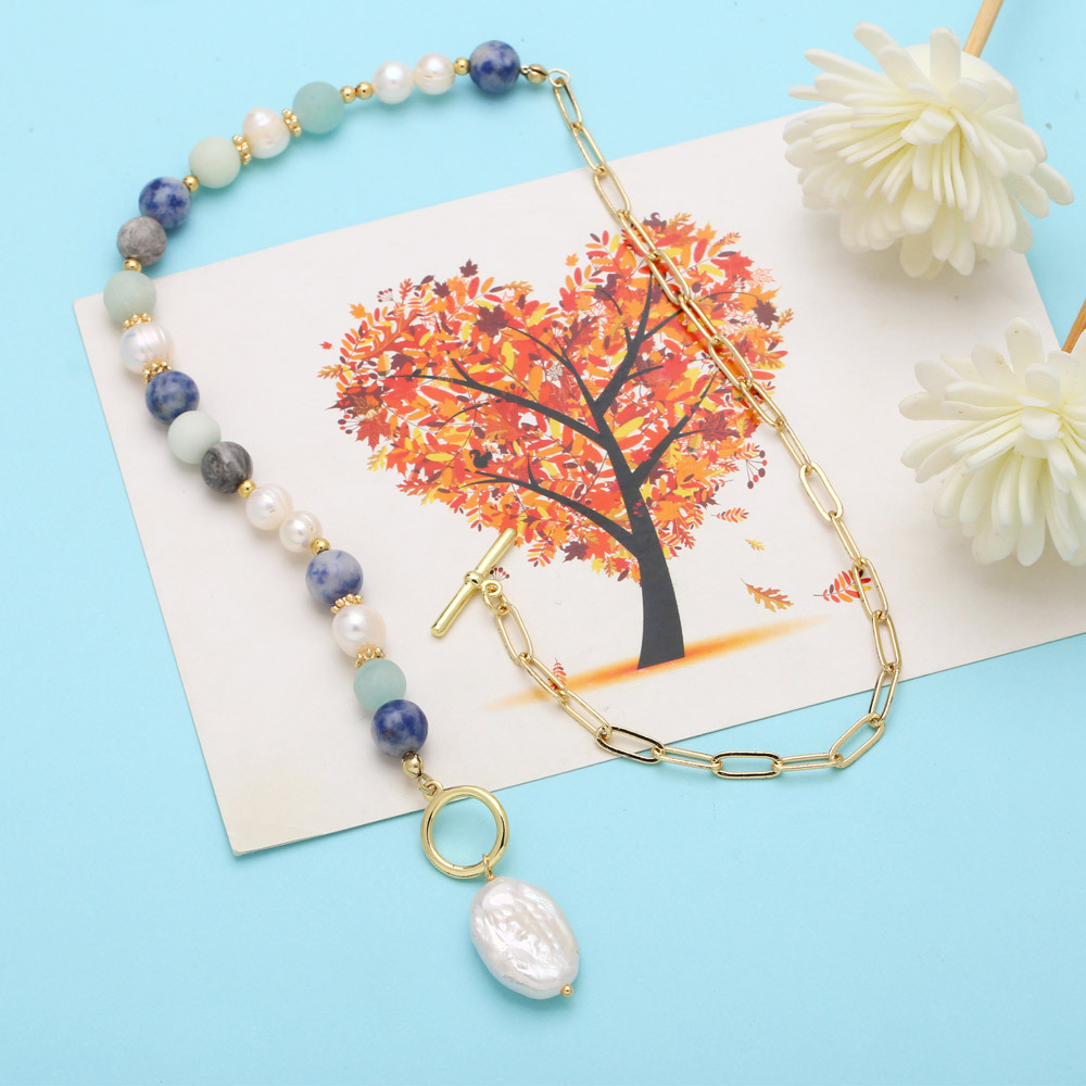 Fashion Round Copper Pearl Plating Necklace 1 Piece