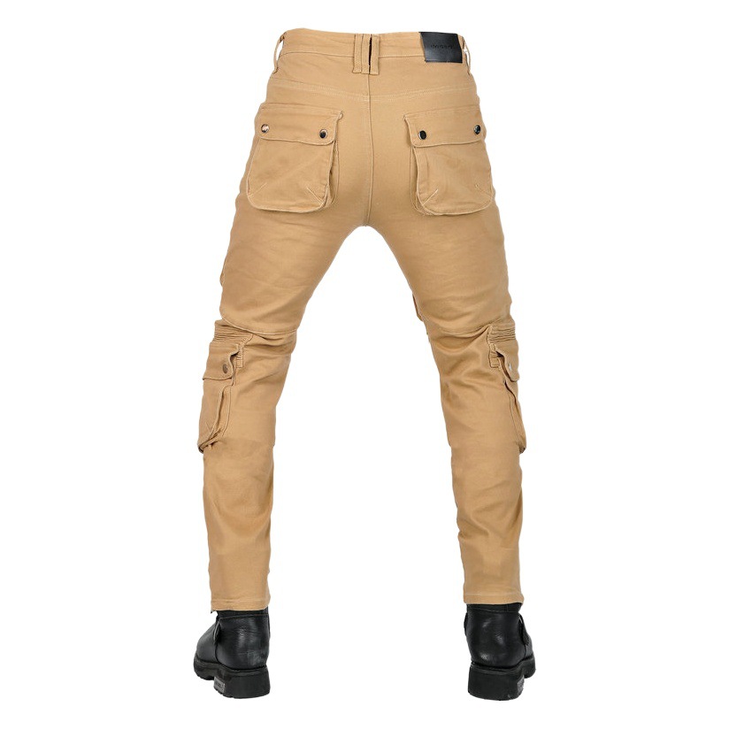 Pantalones de montar motocicleta multi-bolsa de ropa de trabajo de carreras pantalones anti-caída de los hombres casuales retro multi-funcional motocicleta pantalones de mezclilla