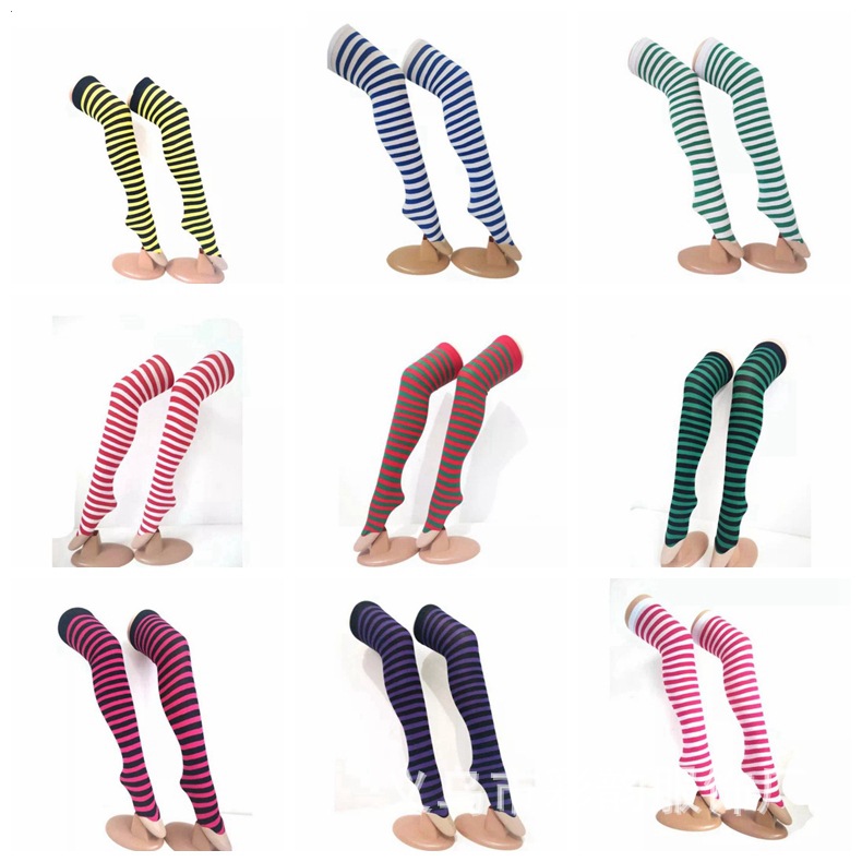 Calcetines a rayas de Pascua, medias de Navidad, día de Irlanda, fiestas, joyas, calcetines