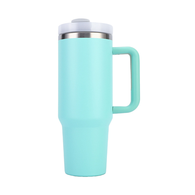 Fabricantes transfronterizos nueva 40oz taza de helado transfronterizo 304 de acero inoxidable termo taza con paja taza de coche con mango