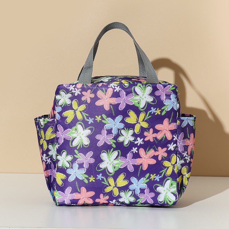Doble bolsillo de flor púrpura