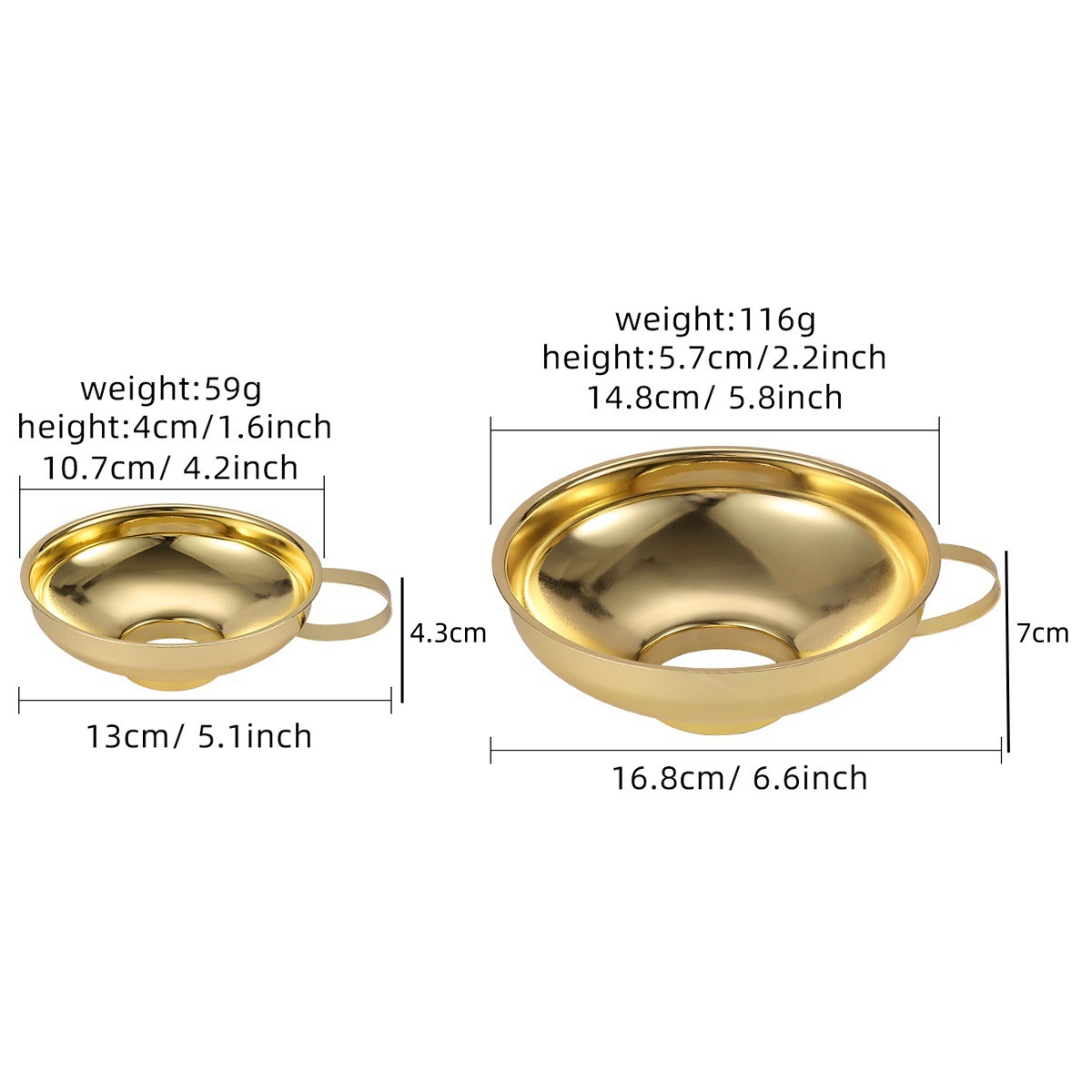 Embudos de boca ancha de acero inoxidable en stock embudos de gran calibre para ensalada doméstica embudos multifuncionales embudos de embalaje de gelatina
