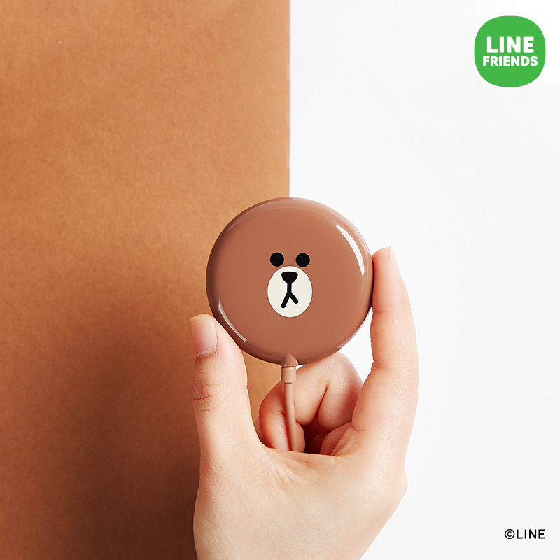 Linefriends kabelloses Desktop-Ladegerät, geeignet für Apple Android, Saugnapf-Stil, 15 W, schnelles Aufladen, süßer Braunbär_voghion.com