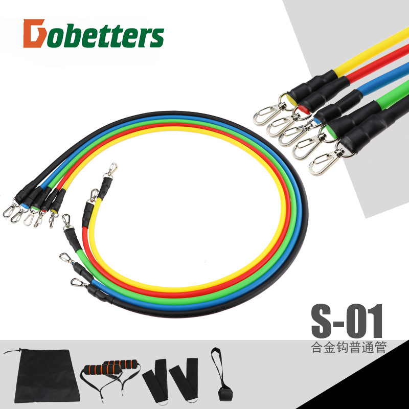 11 piezas de tensión dispositivo de tensión cuerda de la función de fitness dispositivo de tensión traje de entrenamiento muscular cinturón elástico traje al por mayor