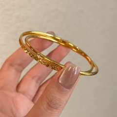 砂金砕氷氷双環ブレスレット軽豪華風網紅同型高級感砕氷紋双輪手環砂金アクセサリー