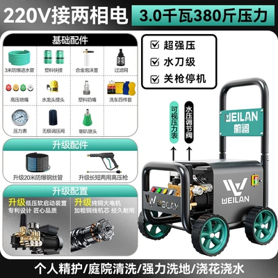 Car Washing Machine High-Pressure Water Gun Car washing machine - 30kw220v190kg-pressure20m-water-outlet-pipecopper-upgrade