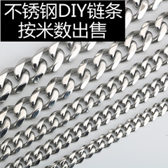 Stainless steel single clasp single weave six-sided grinding chain titanium steel men's and women's necklace with pendant chain, bag chain, chain box, chain bag, wholesale