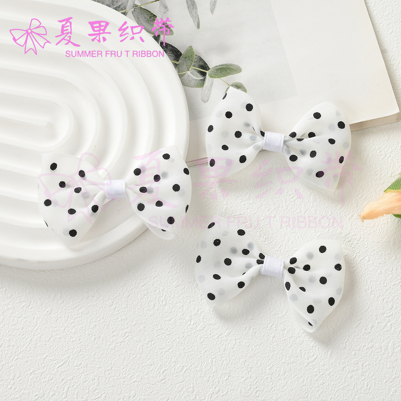 Bowknot Polka Dot Chiffon Yarn Polyester Cotton Waist Wrap DIY Accessories Bags Shoes Clothing Hair Accessories Polka Dot Ribbon Materials
