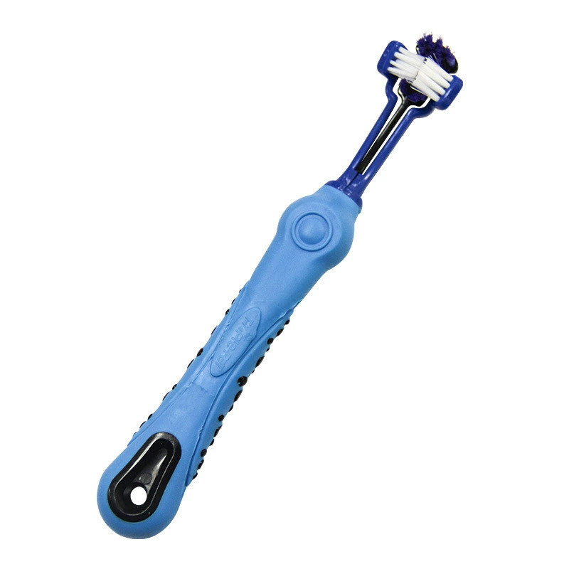 Productos para mascotas de explosión transfronteriza cepillo de dientes de tres extremos cepillo de dientes tridimensional cepillo de dientes multiángulo cepillo de dientes oral para perros y gatos image 8