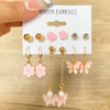 Earrings, acrylic set with tassels, suitable for import, 6 pair, simple and elegant design