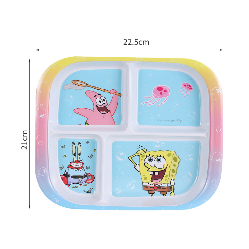 Sponge Baby square four grid plate