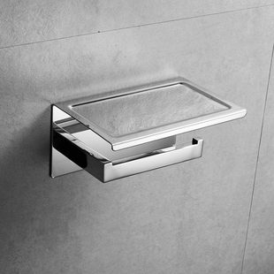 Toilet Paper Holder Wall-Mounted Stainless Steel Paper Towel Holder Mobile Phone Storage Rack 304 Stainless Steel Roll Paper Holder Toilet Paper Towel Holder