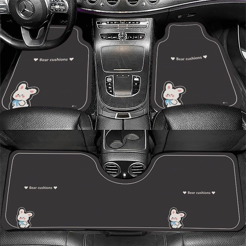 Cartoon Crystal Velvet Car Floor Mats, Universal, Easy to Care For, Stain-Resistant, Non-Slip Mats, Washable, Wear-Resistant Mats, Available for Wholesale