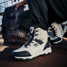 高档跨境雪地靴男士冬季皮面棉鞋保暖皮鞋东北特厚加绒短靴男代发