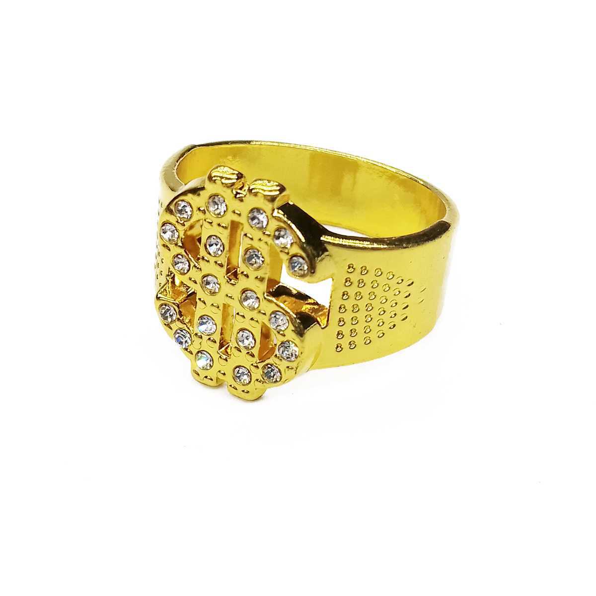 Hip-Hop collar de oro pulsera negro pescador sombrero explosivo gafas marco anillo de dólar vestido de baile conjunto