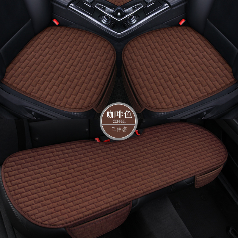 Cojín de asiento de coche de lino conjunto de tres piezas cojín de asiento DE LINO DE VERANO cómodo cojín de asiento transpirable