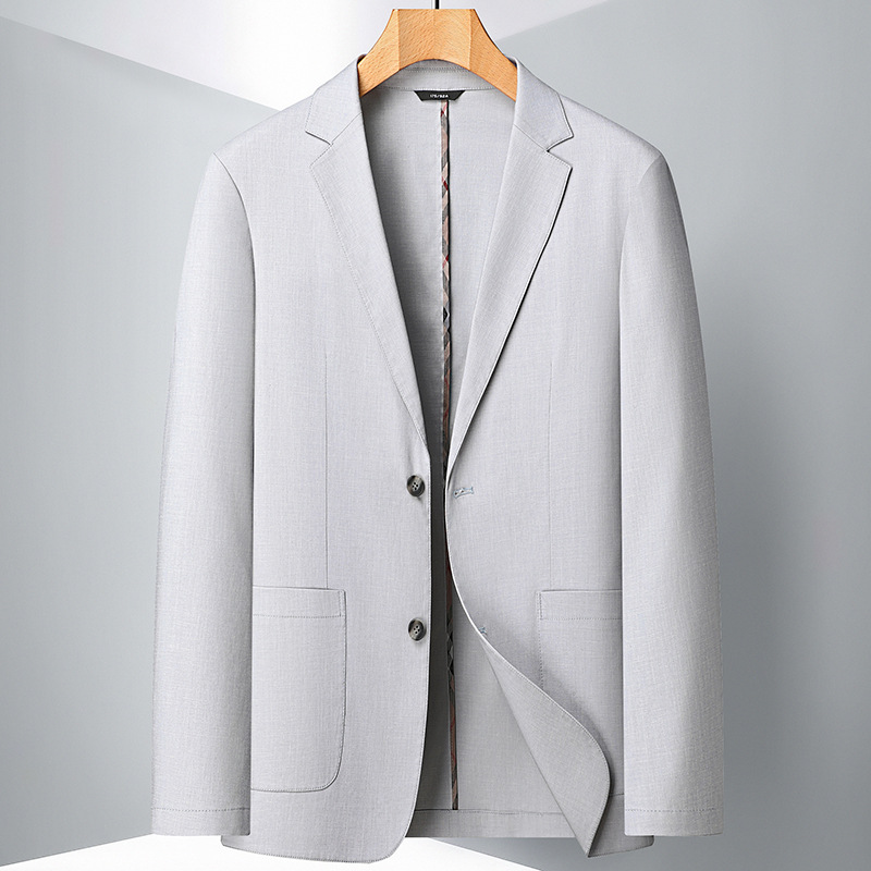 Erkek Giyim Erkek günlük takım elbise ilkbahar ve sonbahar keten hafif lüks iş tek batı orta yaşlı ve genç tek düğmeli moda takım elbise ceket_voghion.com