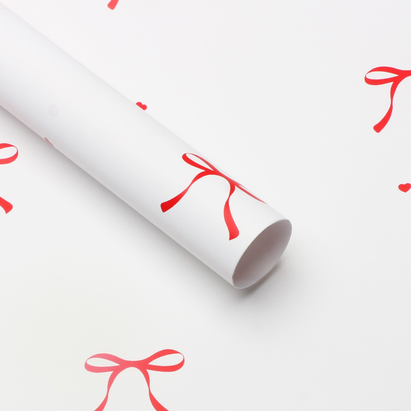 Papel de regalo con nudo de flor, lazo de corazón, materiales para envolver ramos, regalo DIY, suministros para floristería