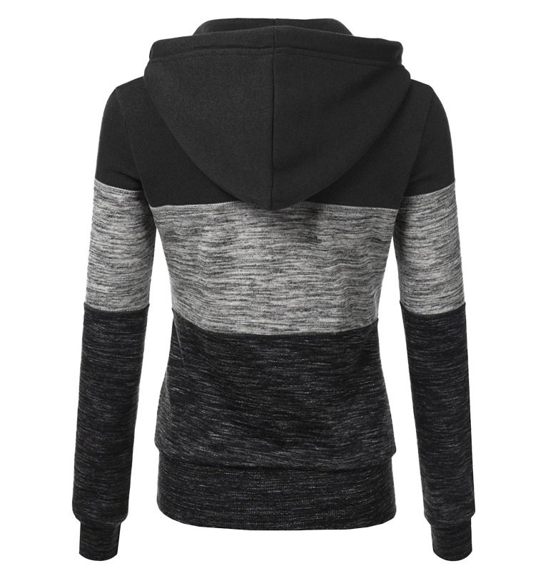 Damen Hoodie Casual Mit Dreifarbiger Naht Und Pullover Design_voghion.com