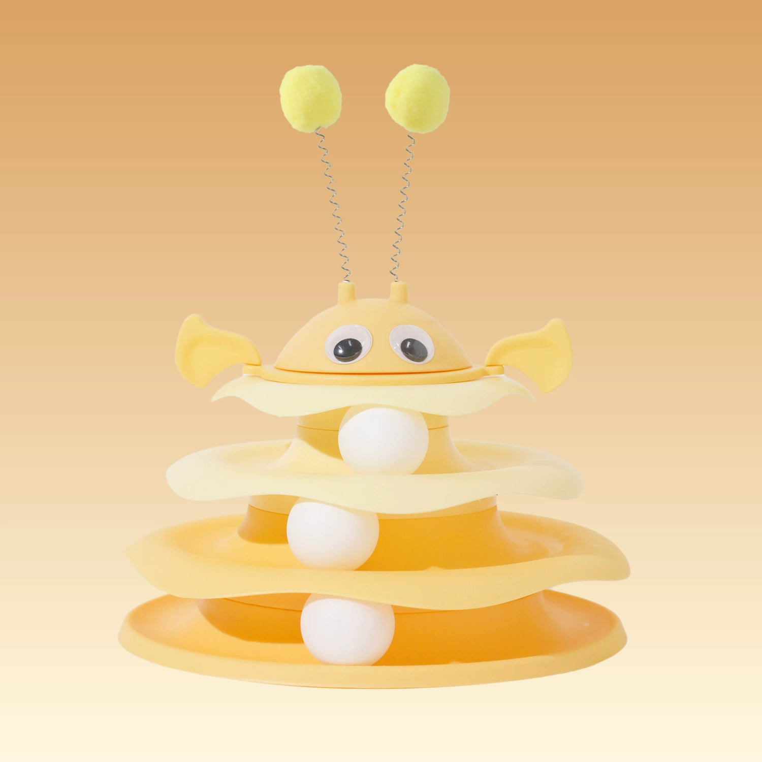 Interactive Cat Toy — Ice‑Cream Stack Plastic Play Tower, Pet Entertainment, multi-size 20–24 cm
