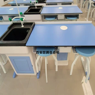 定制学生实验桌物理化学操作桌铝木试验台带水铝塑科学操作台