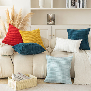 Cross-Border Dropshipping Modern Simple Light Luxury Style Corduroy Wheat Ear Capsules Sofa Bedside Pillowcase Solid Color Long Chain Pillow