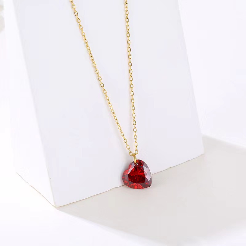 Women's Gender Wholesale Jewelry Simple Style Classic Style Heart Shape Copper Plating Pendant Necklace Cable Chain