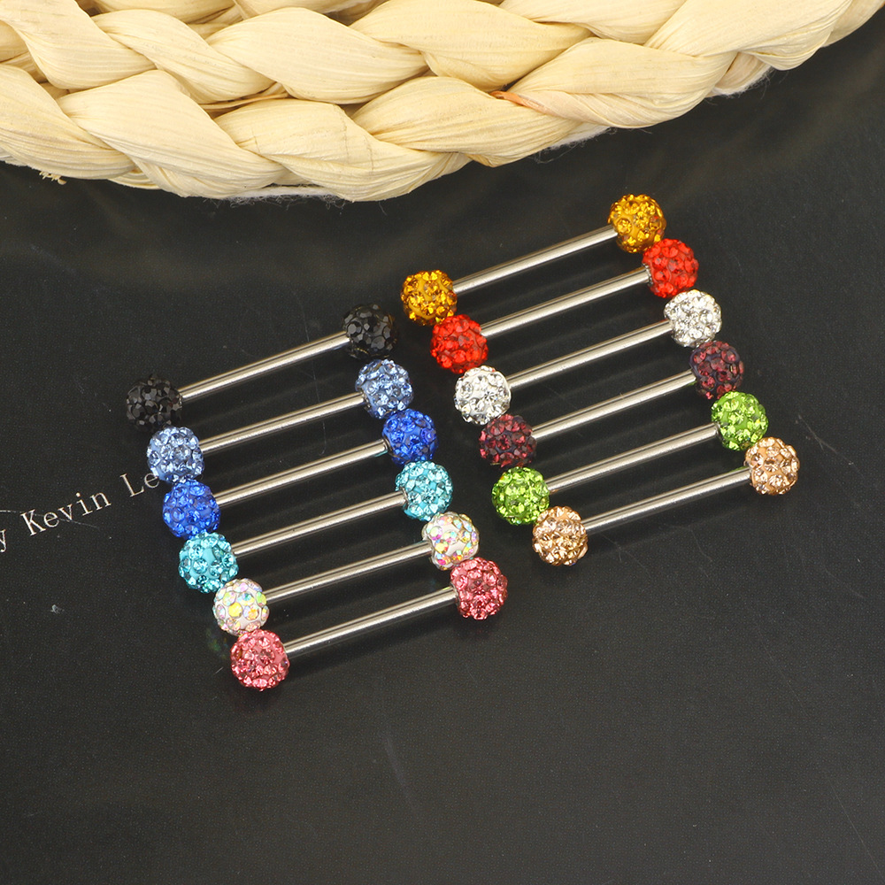 Pointed labret stud close-up product detail