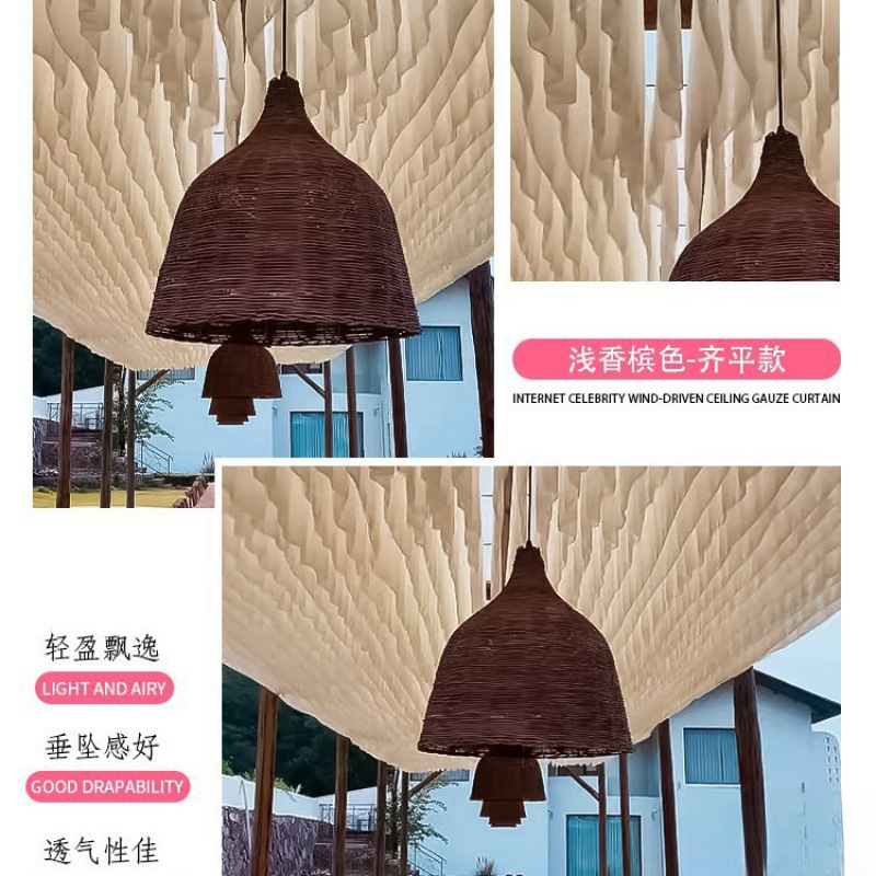 Red cortina de techo neumático cortina de techo restaurante decoración residencial hotel escénico al aire libre cortina de techo al por mayor