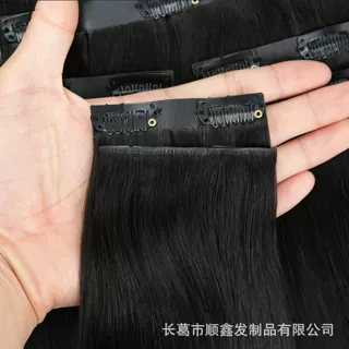 假发定制真人发丝假发片女接发片隐形无痕补发片加发量贸易头发