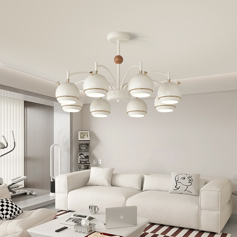 French cream style living room main lamp middle and ancient Bauhaus eye protection light luxury bedroom cloakroom study bubble fish lamp