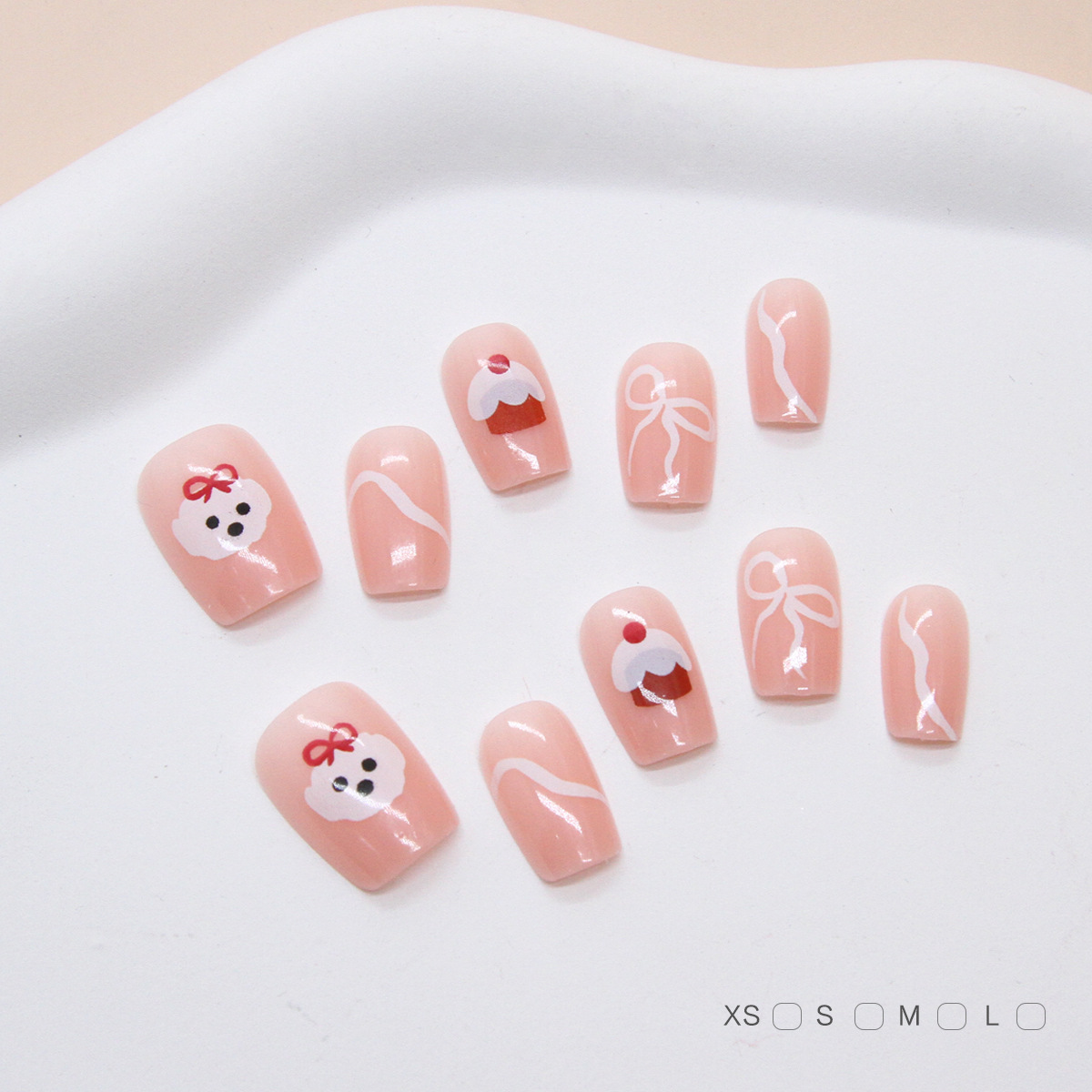 Uñas postizas removibles hechas a mano con forma de ojo de gato, manicura, uñas cortas de Ballet, tamaño dividido, uñas usables, 10 piezas, venta al por mayor