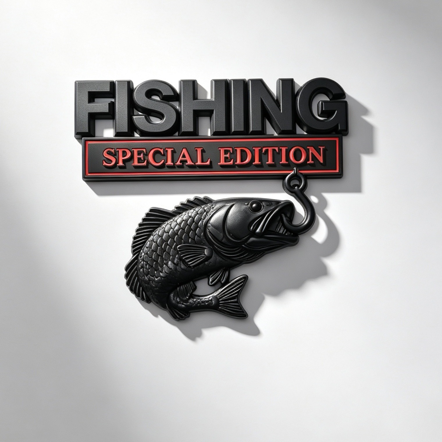 Car Logo, Automotive Emblem, Fishing Fishing Fender Emblem, Metal Edition Body Sticker, Rear Car Emblem, Fishing Car Decal