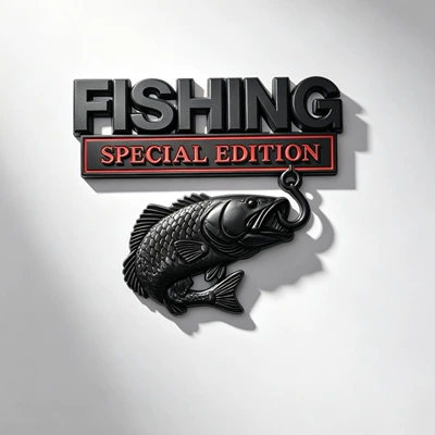 Body sticker Fishing Fender Emblem, Metal Edition - black-and-red