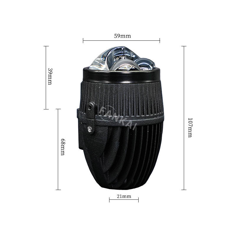 2.0 pulgadas doble luz doble luz directa LED lente de lámpara de niebla láser adaptable para soporte universal a prueba de agua