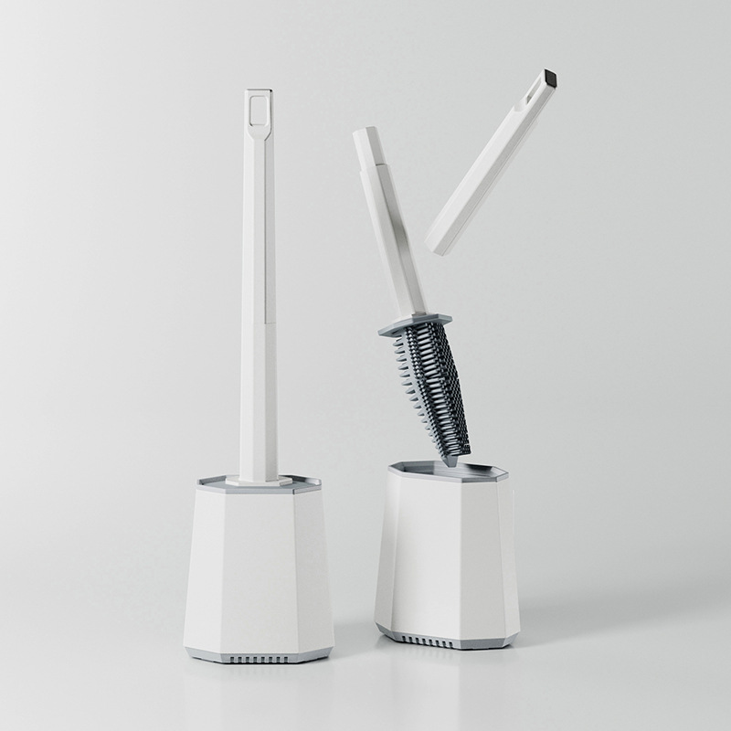 Disfrutar de cepillo de inodoro de silicona para el hogar sin ángulo muerto cepillo de inodoro colgante de pared conjunto de cepillo de inodoro nuevo tipo transfronterizo