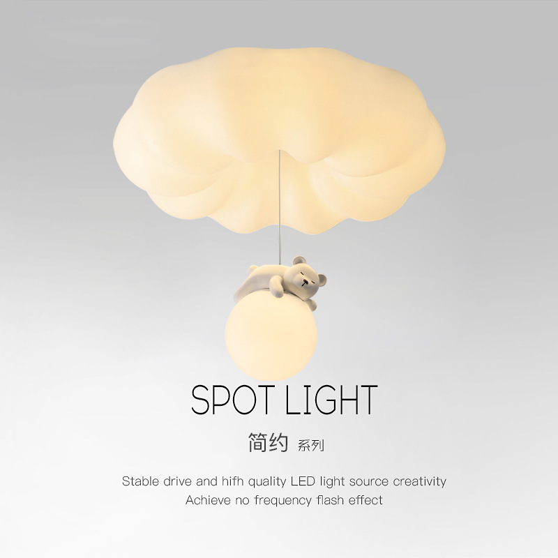 Crema calabaza oso lámpara de techo lámpara de habitación de dormitorio principal lámpara de habitación de niños minimalista moderna lámpara LED de espectro completo